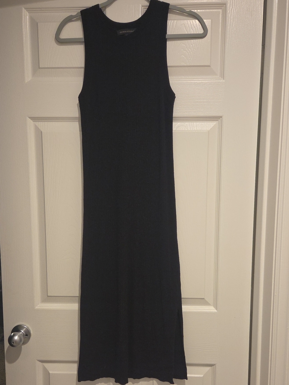 Banana Republic Black Sleeveless Ribbed Maxi Dress